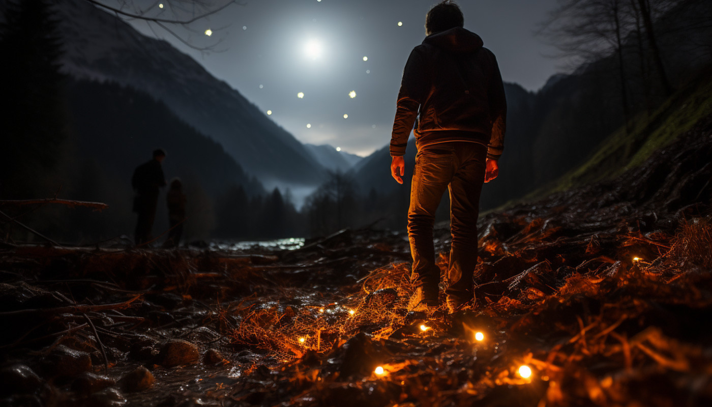 Senderismo nocturno, explorando bajo las estrellas