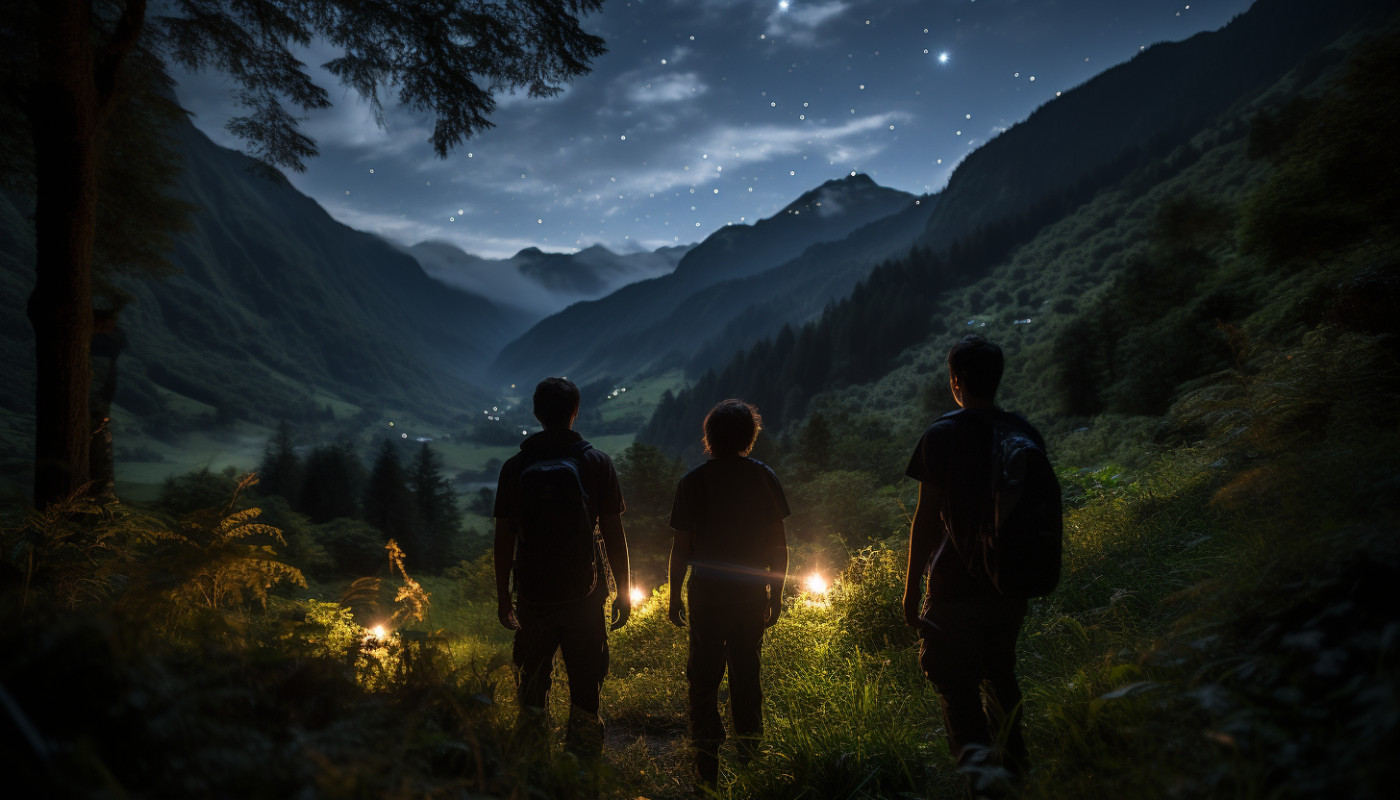 Senderismo nocturno, la naturaleza bajo las estrellas